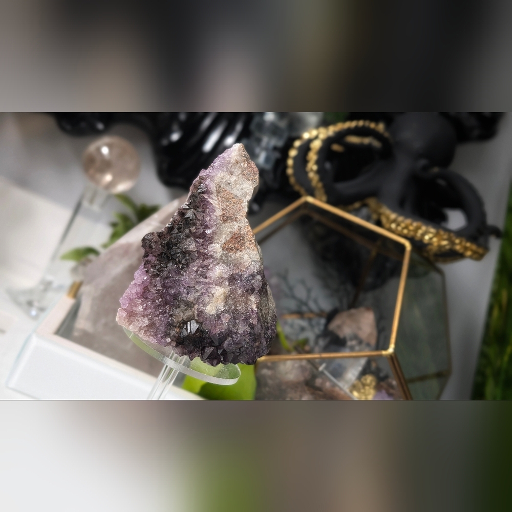 Thunder Bay Smokey Black Amethyst Crystal Cluster